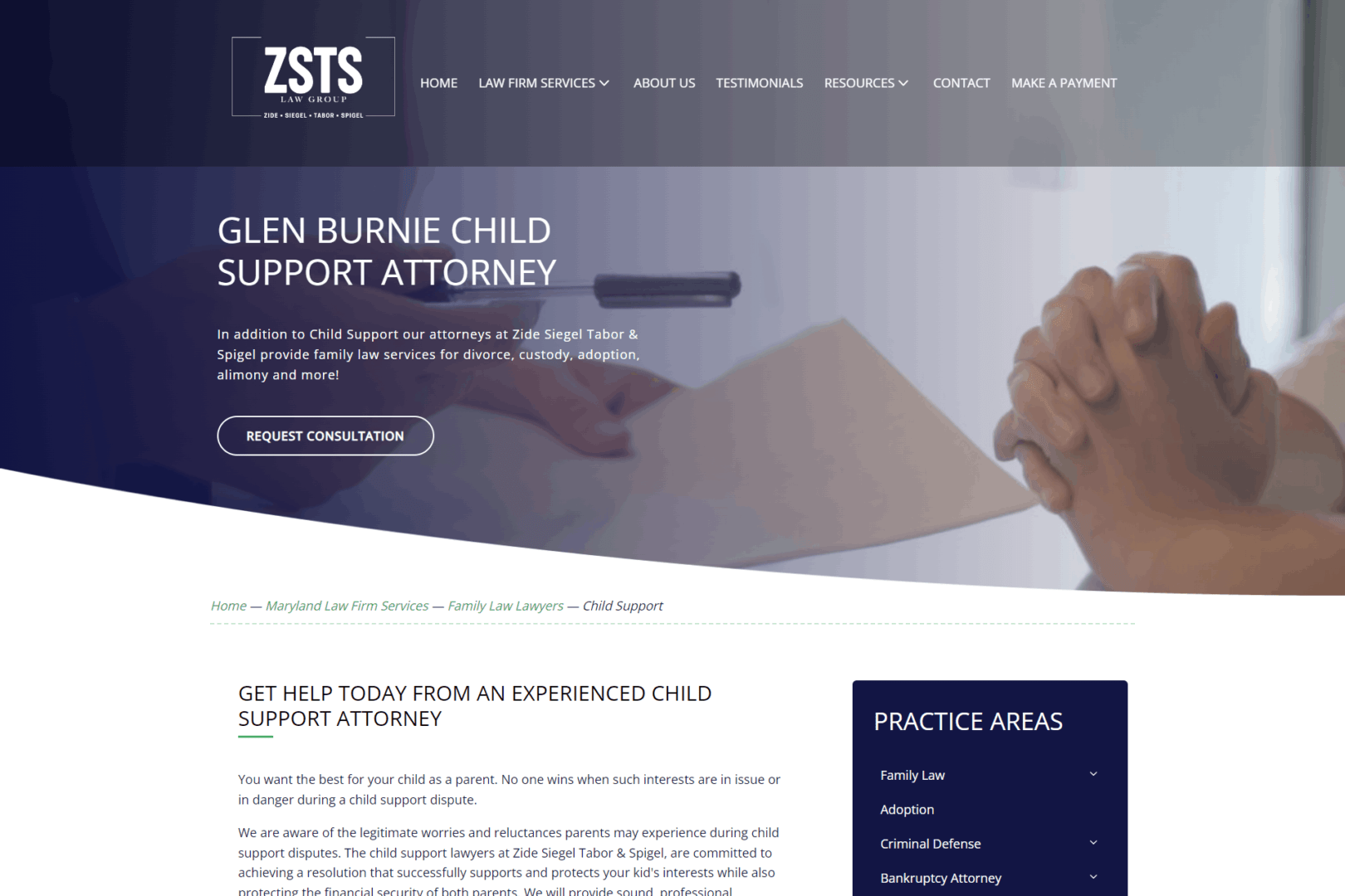 Glen Burnie Child Support Attorney Web Design For Family Lawer